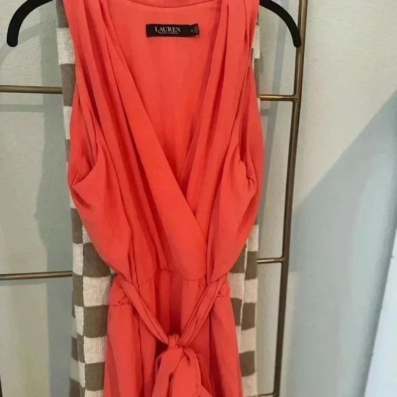 LAUREN RALPH LAUREN BLACK LABEL ORANGE DRESS SIZE 12 - Picture 6 of 6